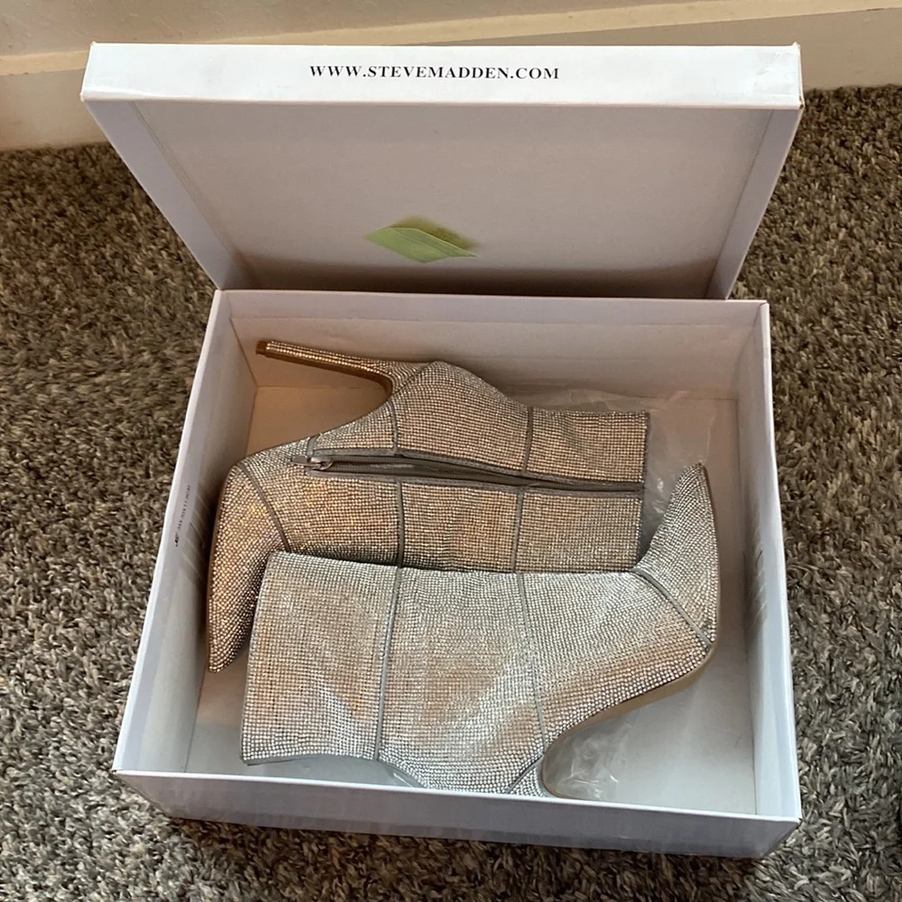 Winona Stiletto Rhinestone Ankle Boots - Picture 7 of 11